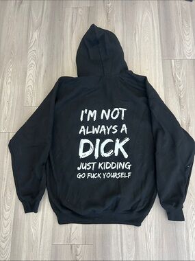 Black Hoodie with Bold White Slogan
